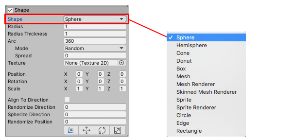 Figure 01: Shape module set to Sphere