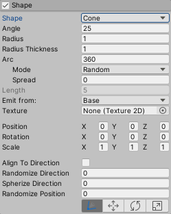 Figure 02: Shape module set to Cone