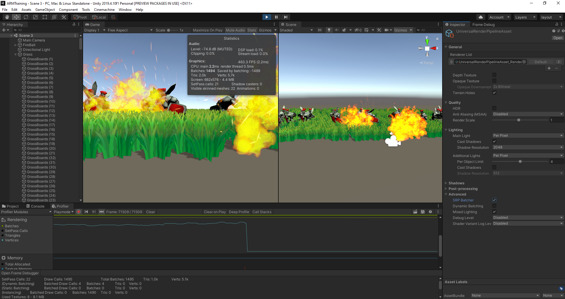 Demo: Draw Calls and SRP Batcher