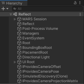 Figure 05: Child elements of the Reflect GameObject