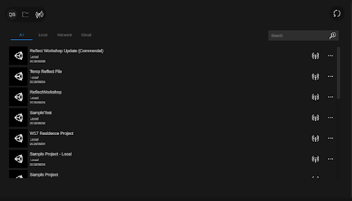 Figure 03: The Projects window with a logged-in account