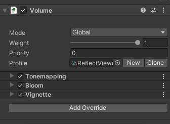 Figure 02: The Volume script in the Inspector Panel