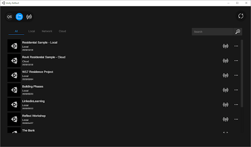 Figure 04: List of projects in Reflect Viewer