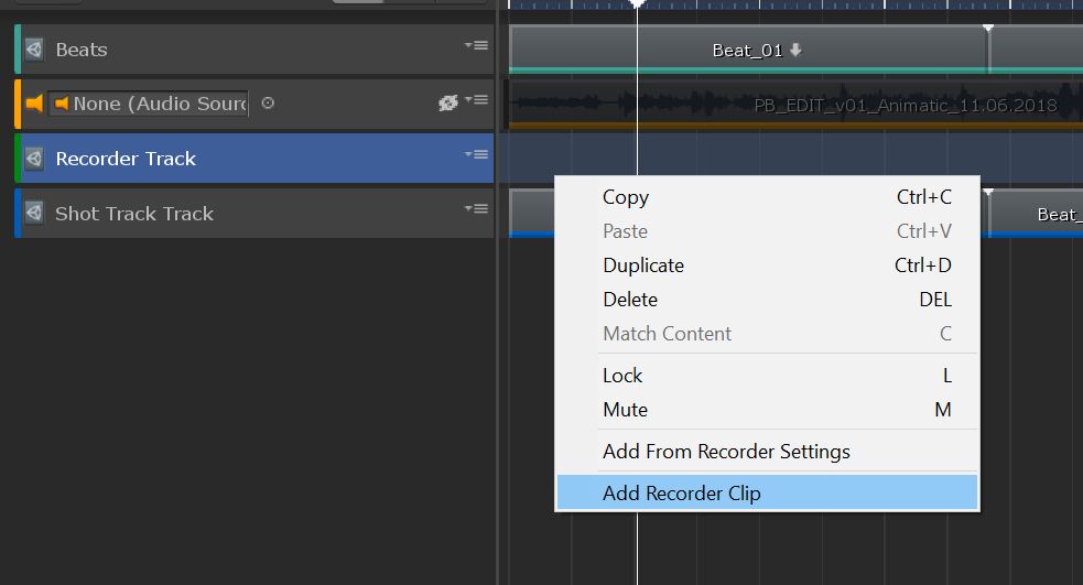 Figure 05: Adding a Recorder Clip