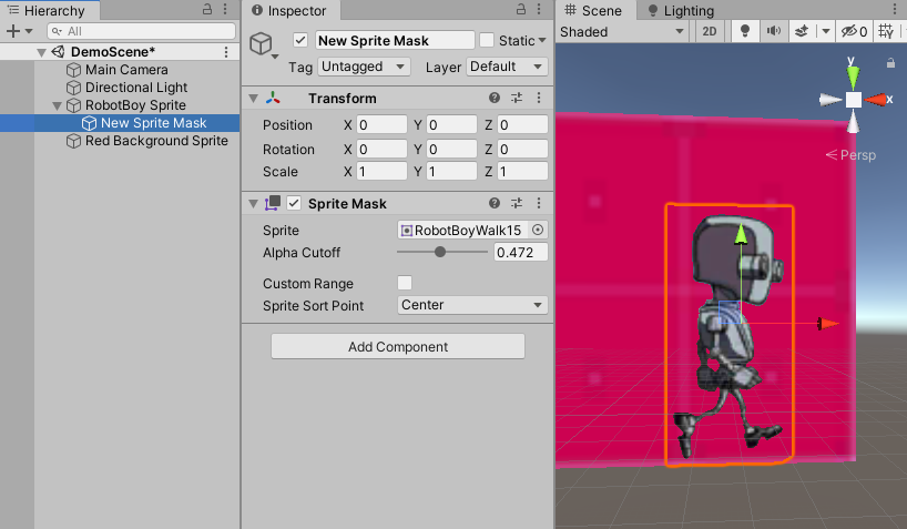 Figure 04: The Sprite Mask Selected