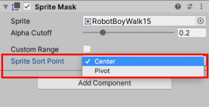Figure 03: Sprite Sort Point options