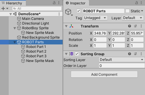 Figure 07: The Sorting Group Component