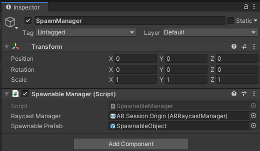 Figure 12: The completed SpawnManager object