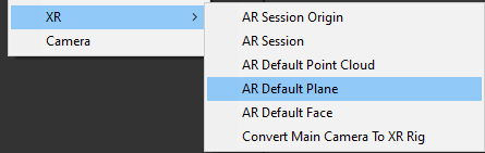 Figure 08: Adding the AR Default Plane