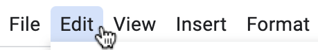 Selecting the Edit button in Google Docs.