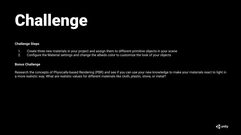 Module 2 Challenge - Unity Learn