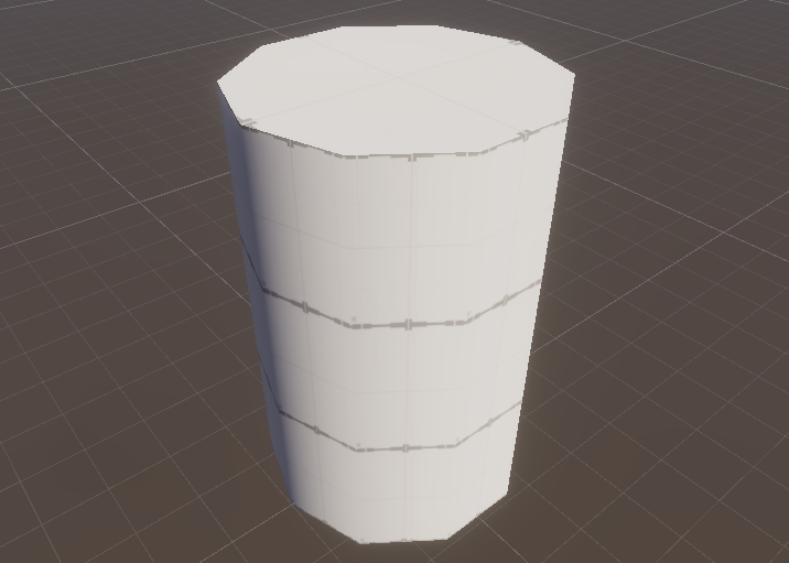 A cylinder with an evenly spread texture
