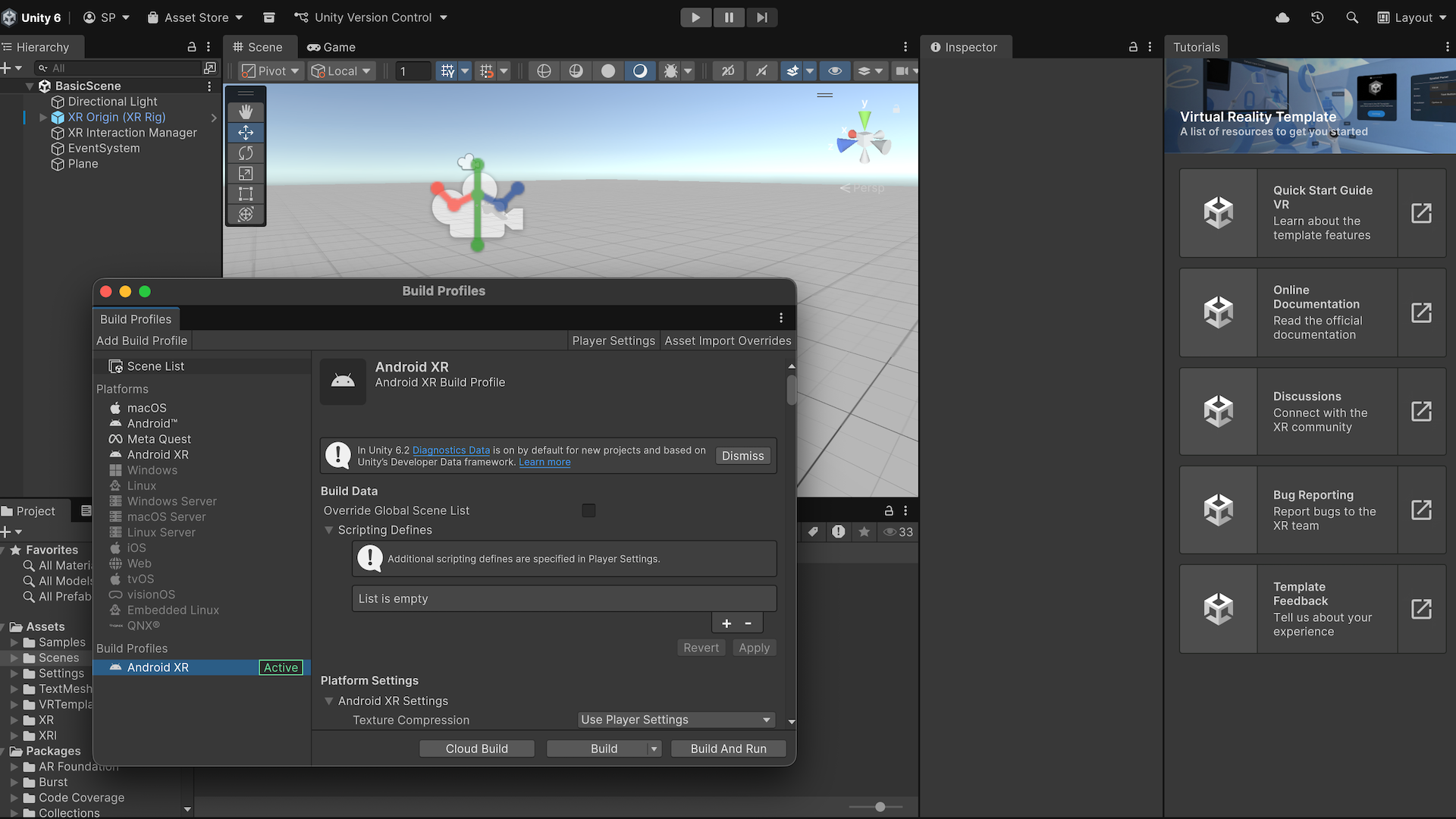 Getting started with Android XR in Unity
